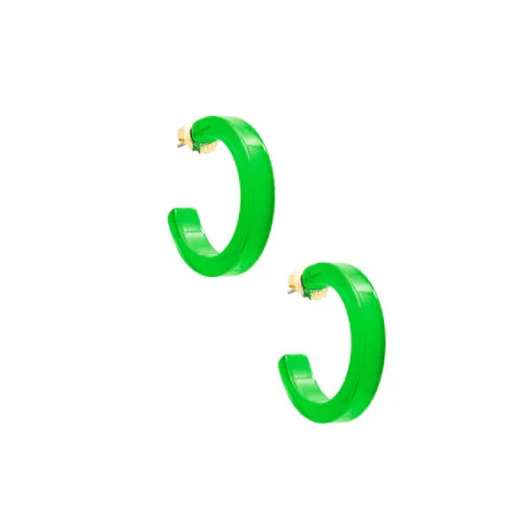 Medium Resin Open Hoop Earrings Womens Earrings Zenzii Jewelry Green 