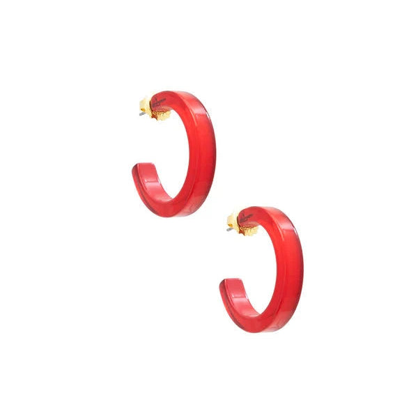 Medium Resin Open Hoop Earrings Womens Earrings Zenzii Jewelry Red 