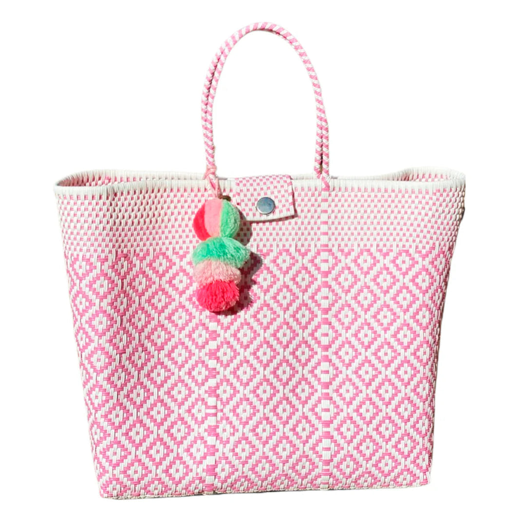 Medium - Rose Cocoles Citron Tote Beach Bag Squeeze De Citron 