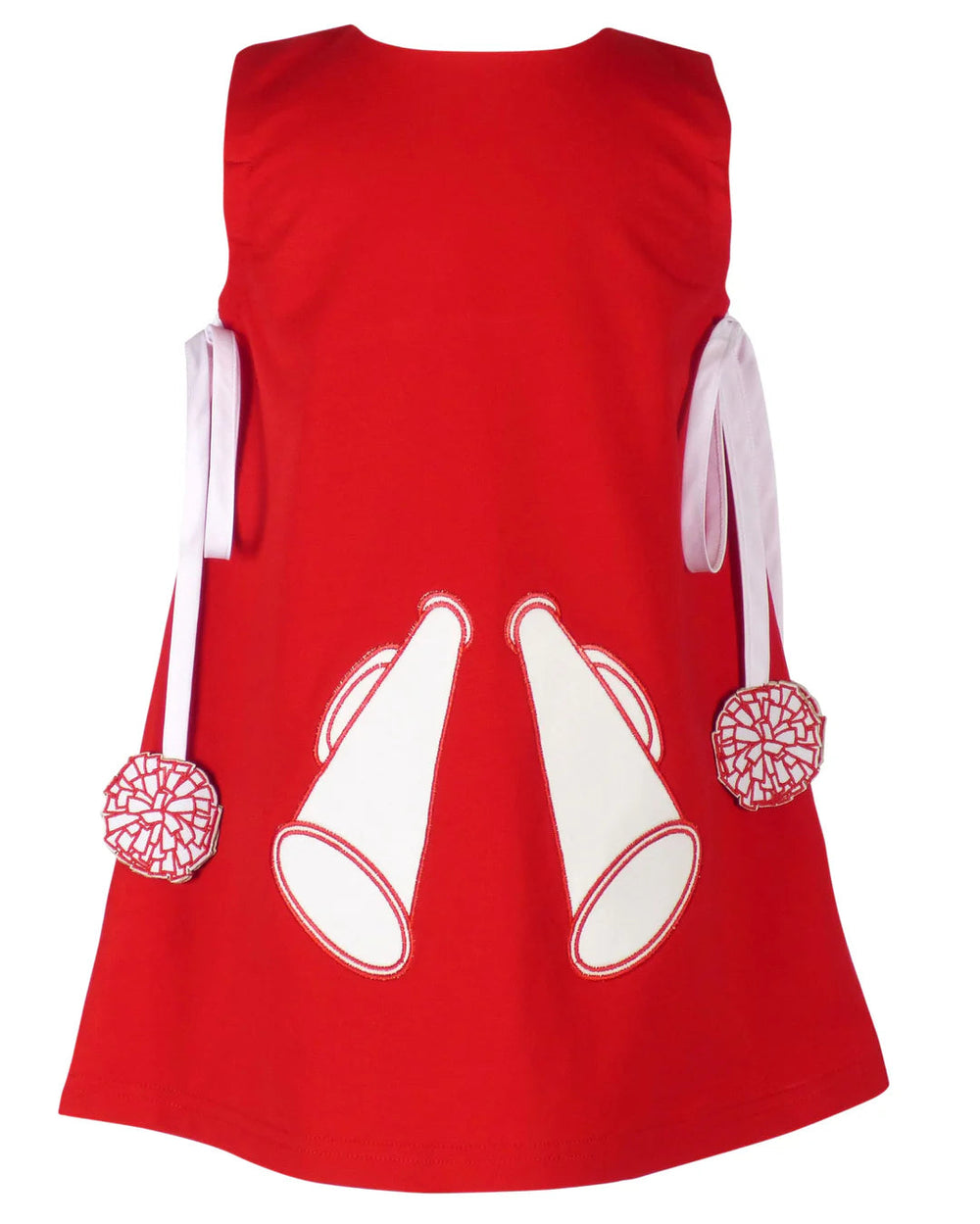 Megaphone and Pom Poms Jumper - Red Girl Dress The Yellow Lamb 