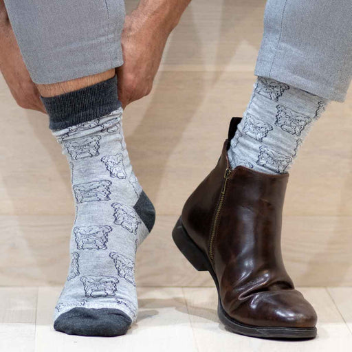 Men's Bulldog Face Gray Socks Socks The Royal Standard 