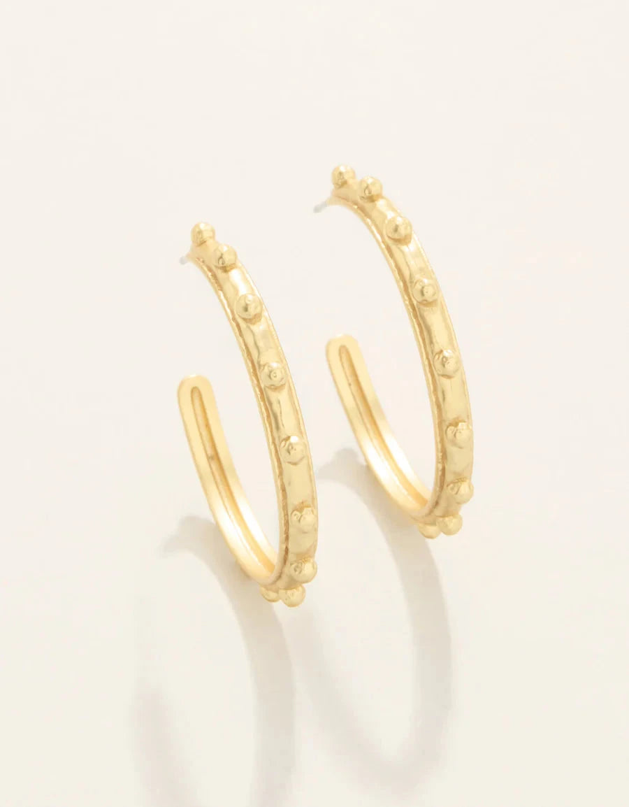 Mercer House Skinny Hoop Earrings - Gold Womens Earrings Spartina 