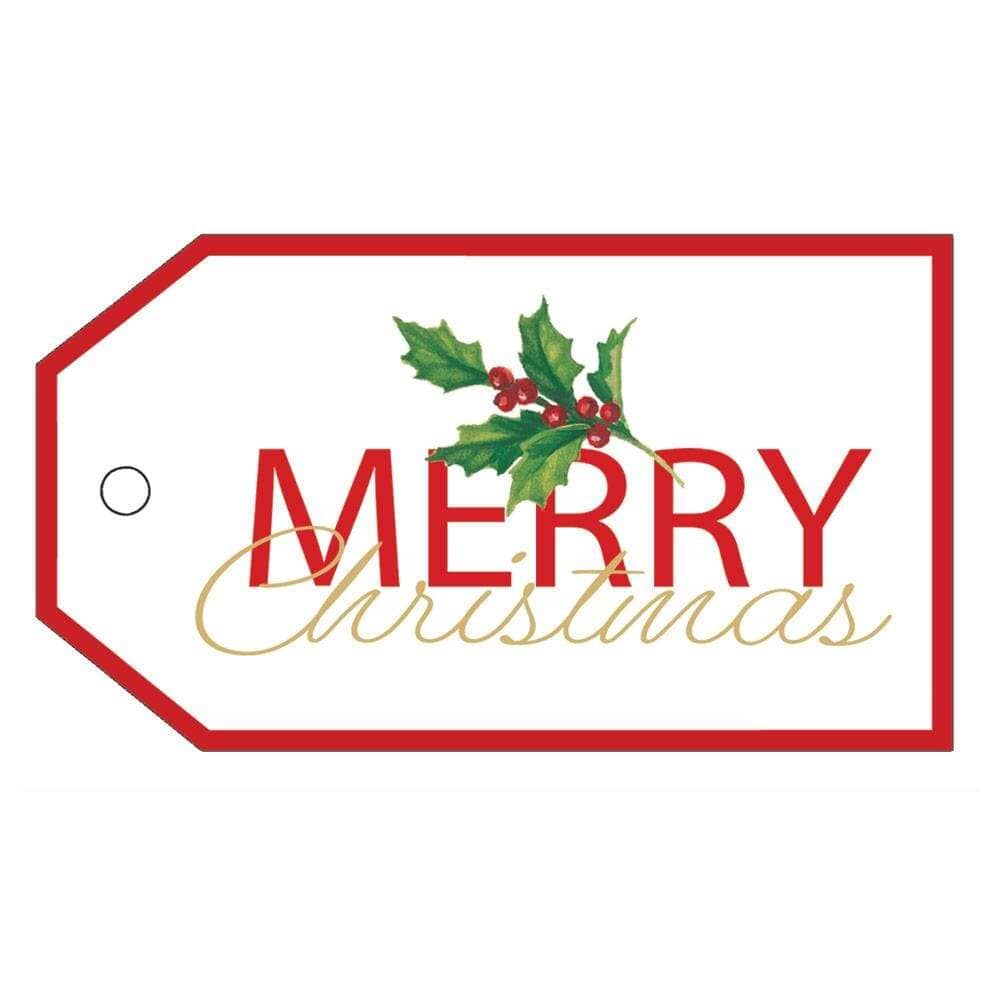 Merry Christmas Foil Hanging Gift Tag Gift Tags & Labels Caspari 