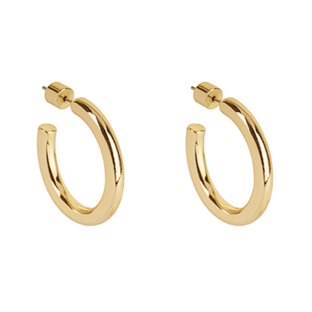 Metal Hoop Earrings 30mm Womens Earrings Golden Stella 