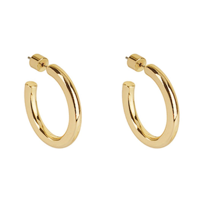 Metal Hoop Earrings 30mm Womens Earrings Golden Stella 