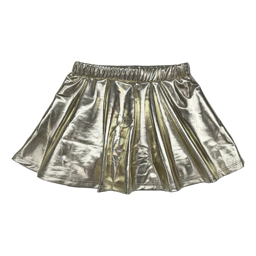 Metallic Gold Champ Skort Girl Skirt Lulu Bebe 