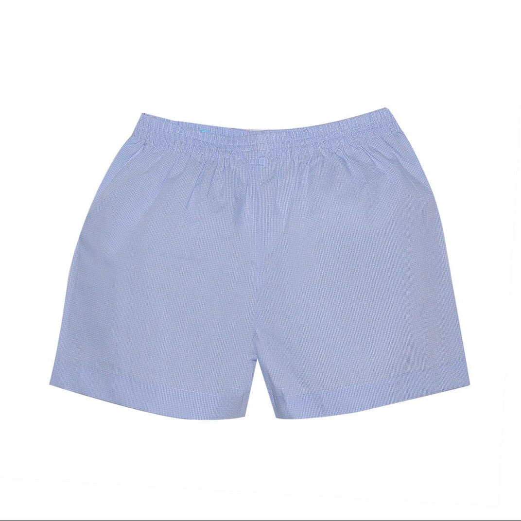 Micro Gingham Bennett Shorts - Blue Boy Shorts Remember Nguyen 