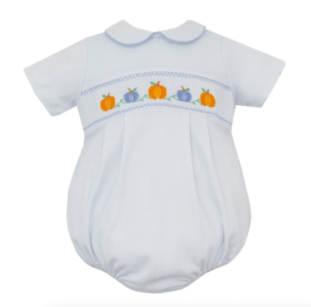 Microcheck Blue Pumpkin Bubble Boy Bubble Petit Bebe 