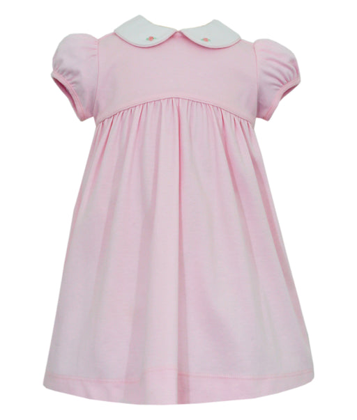 Mila Pink Knit Collar Dress Girl Dress Petit Bebe 