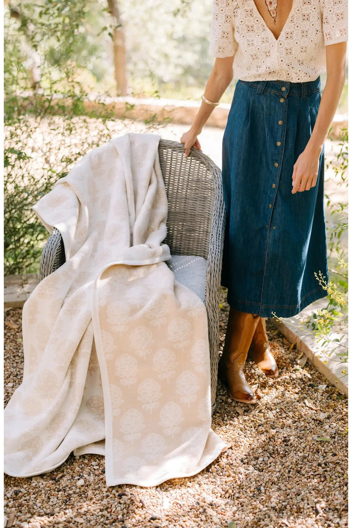 Millie Blockprint Throw Blanket Blanket ChappyWrap 