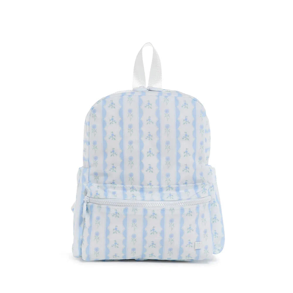 Mini Backpacker Backpack Child Backpack TRVL Design Ribbon Floral - Blue 