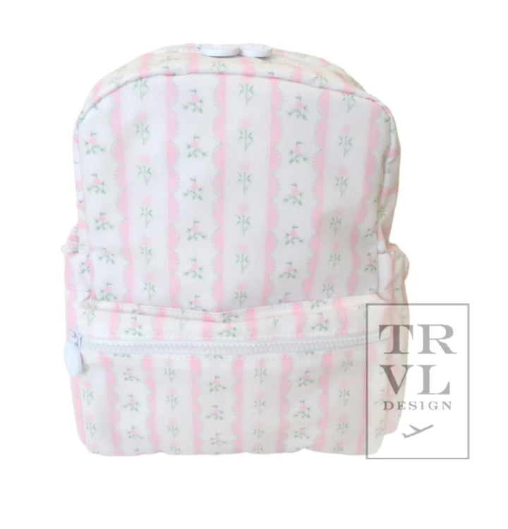 Mini Backpacker Backpack Child Backpack TRVL Design Ribbon Floral - Pink 