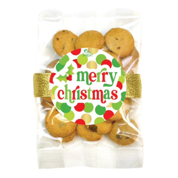 Mini Chocolate Chip Cookie Bags - Merry Christmas Food Oh Sugar Merry Christmas Dots 