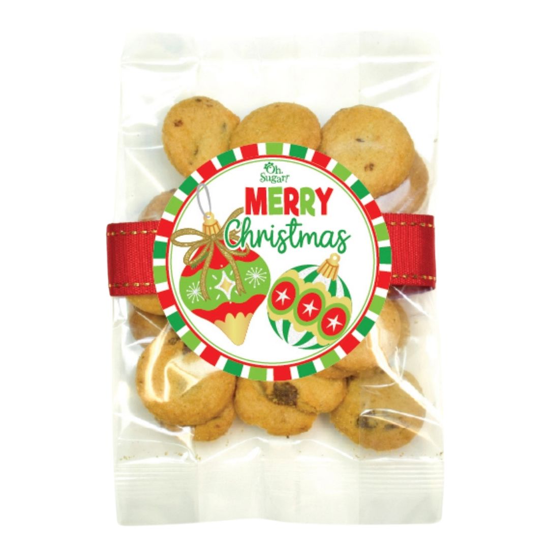 Mini Chocolate Chip Cookie Bags - Merry Christmas Food Oh Sugar Merry Christmas Ornaments 