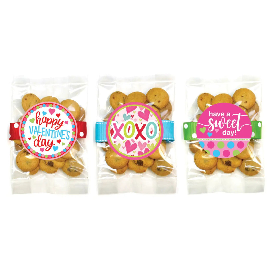 Mini Chocolate Chip Valentines Cookie Bags - 2oz Food Oh Sugar 