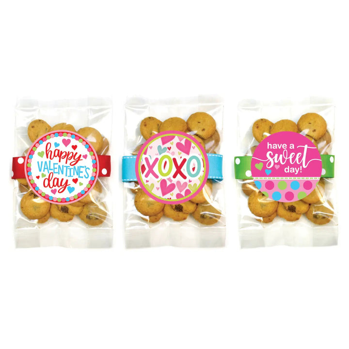 Mini Chocolate Chip Valentines Cookie Bags - 2oz Food Oh Sugar 