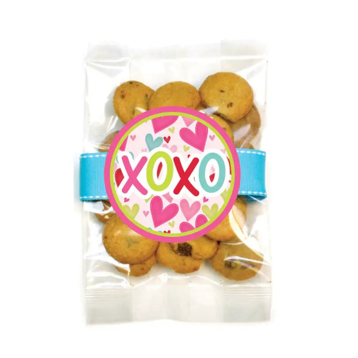 Mini Chocolate Chip Valentines Cookie Bags - 2oz Food Oh Sugar XOXO 