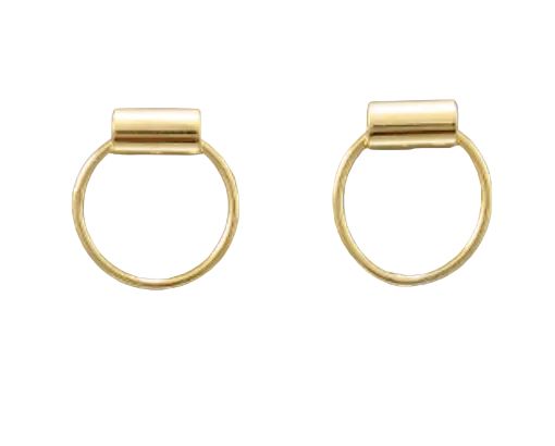 Mini Circle Stud Earrings - Gold Womens Earrings Golden Stella 
