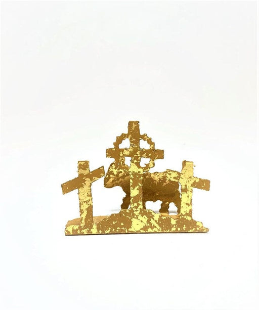Mini Gold Cross and Lamb Silhouette Christmas Decor Trade Cie 