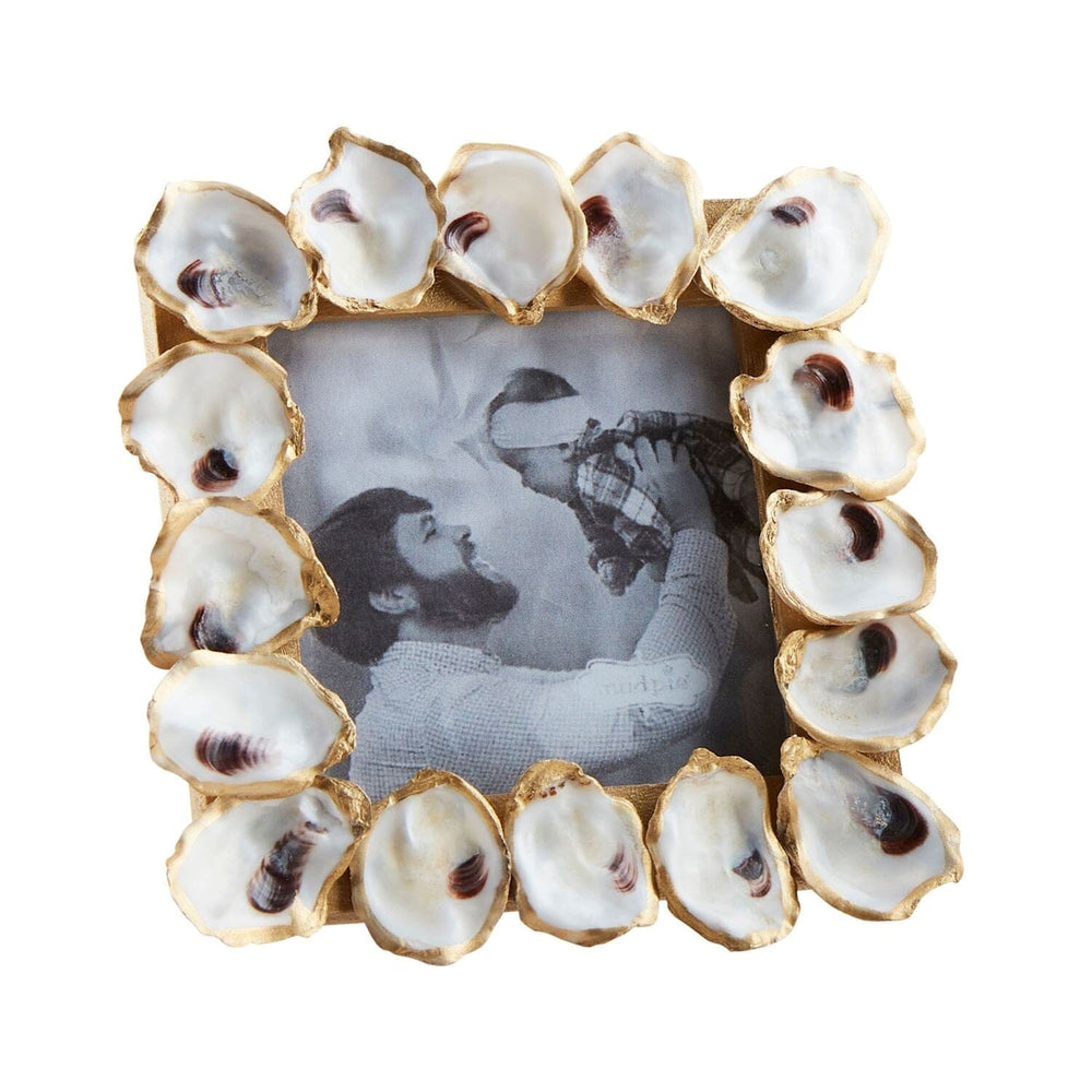 Mini Gold Oyster Picture Frame Picture Frames MudPie Square 