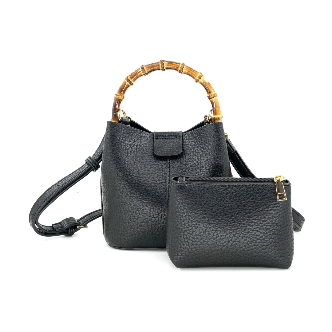 Mini Handbag with Bamboo Handle Crossbody Bag BC Bags 