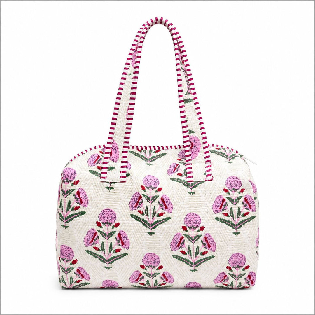 Mini Handled Toiletry Bag Cosmetic/Accessories Bags Queens Designs Peony Block Print 