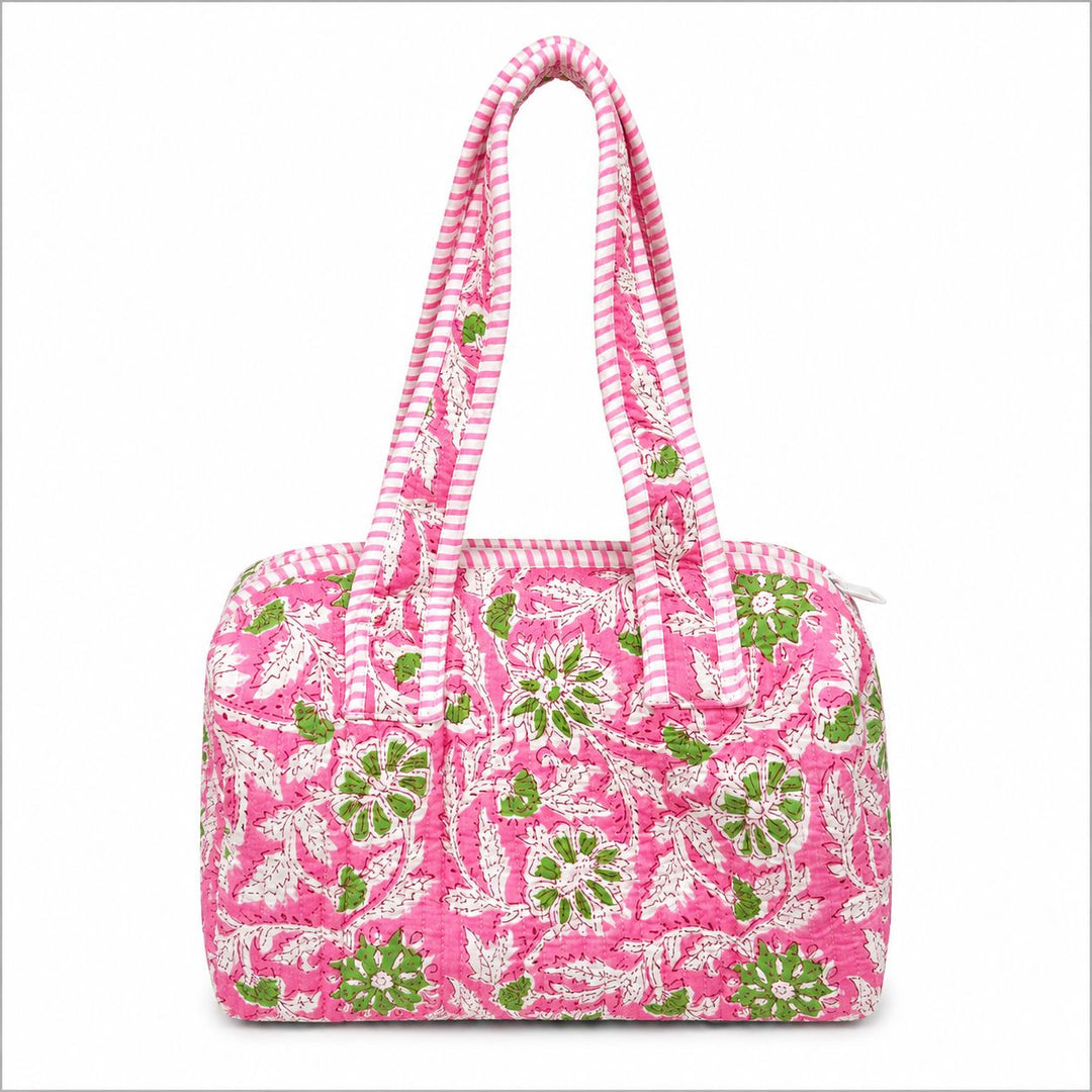 Mini Handled Toiletry Bag Cosmetic/Accessories Bags Queens Designs Pink Palmetto 