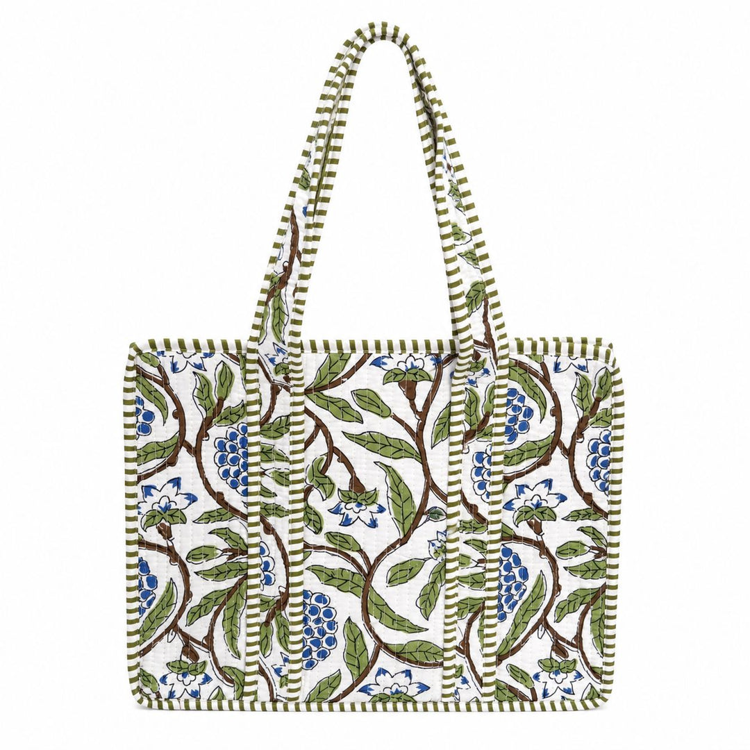 Mini Quilted Tote Bag - Jungle Vine Tote Queens Designs 