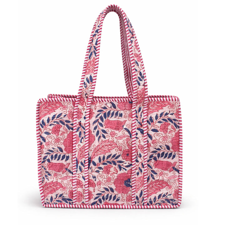 Mini Quilted Tote Bag- Rosebud Tote Queens Designs 