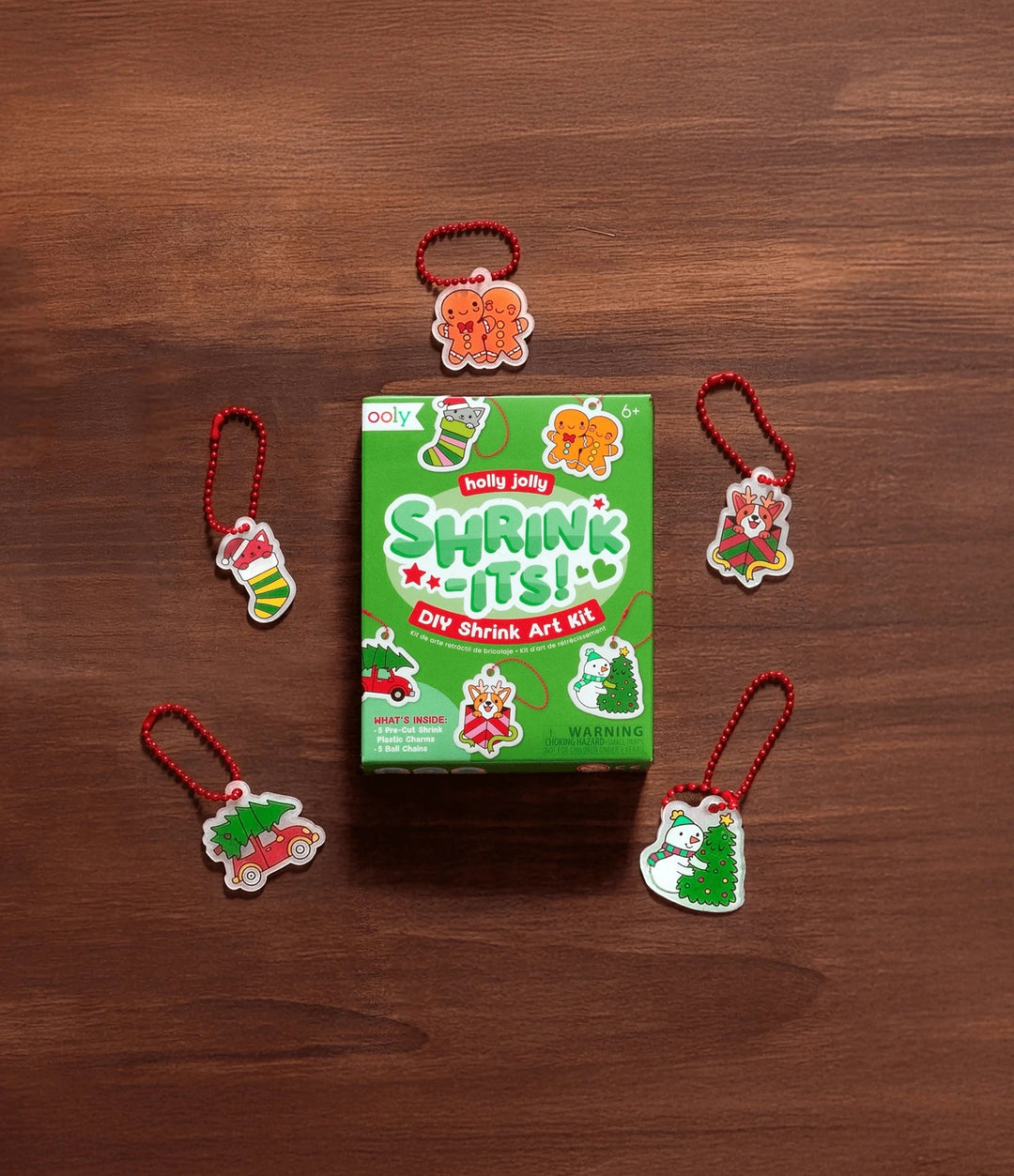 Mini Shrink-Its! Diy Shrink Art Kit - Holly Jolly Coloring Supplies Ooly 