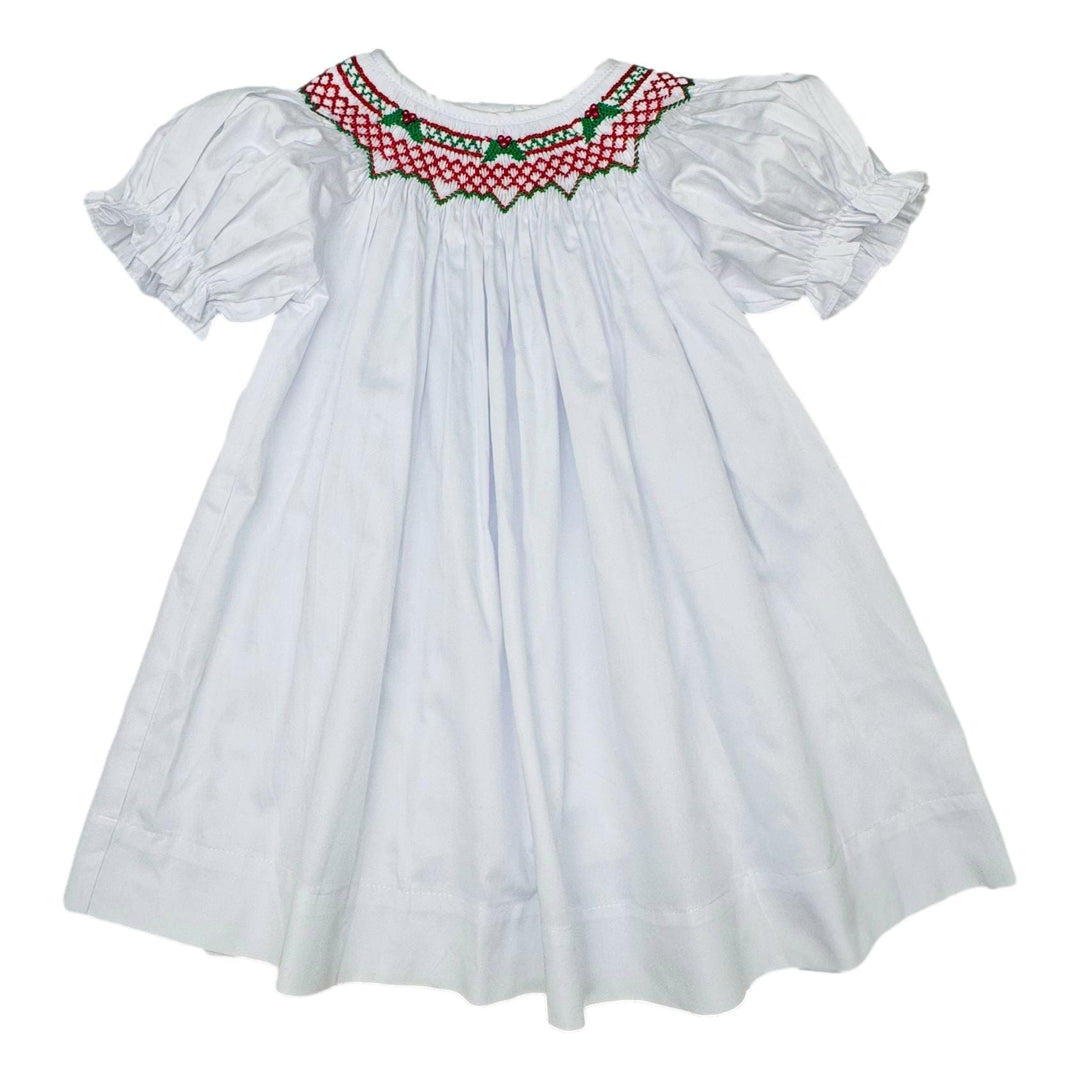 Mistletoe Smocked Bishop Dress Girl Dress Lulu Bebe 