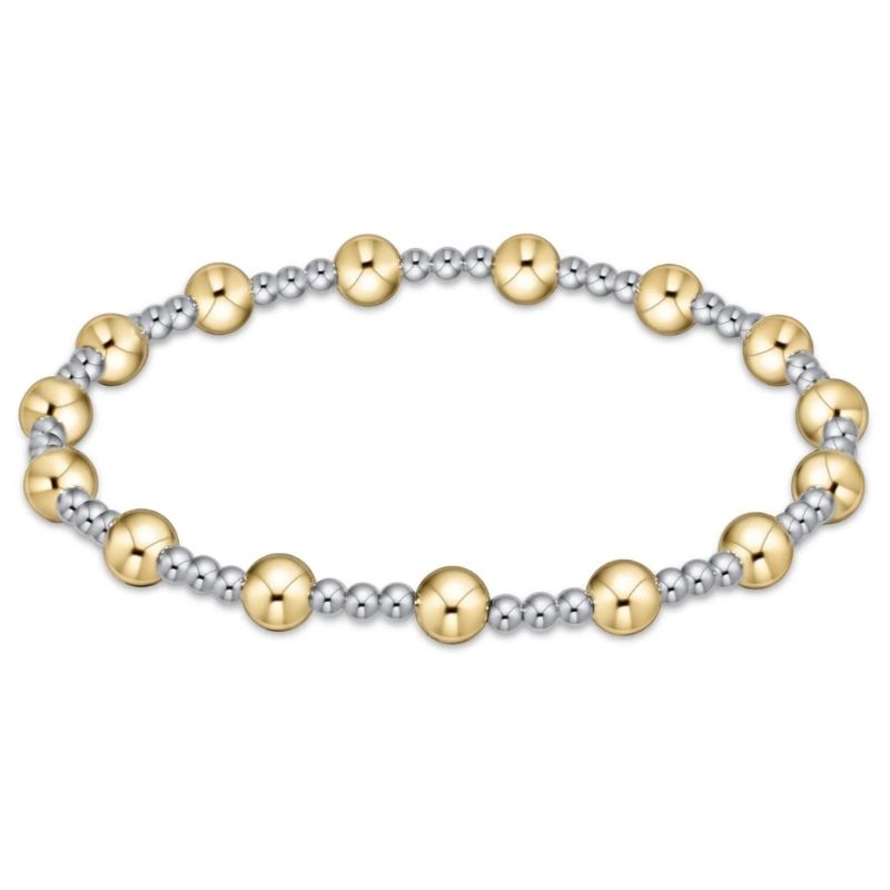 Mixed Metal - Extends - Classic Sincerity Pattern 5mm Bead Bracelet Womens Bracelet ENewton 