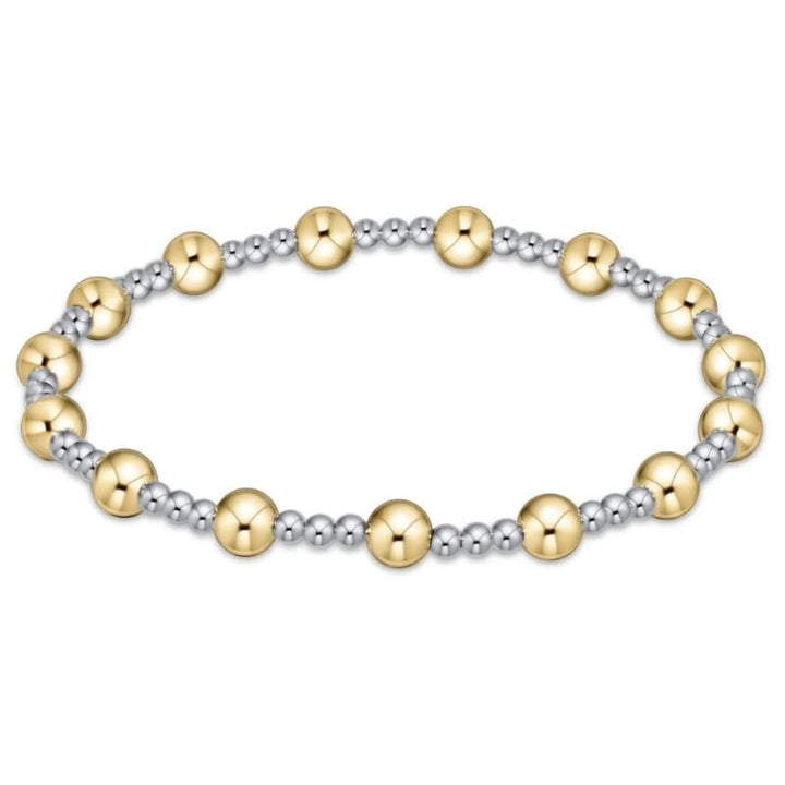 Mixed Metal - Extends - Classic Sincerity Pattern 5mm Bead Bracelet Womens Bracelet ENewton 