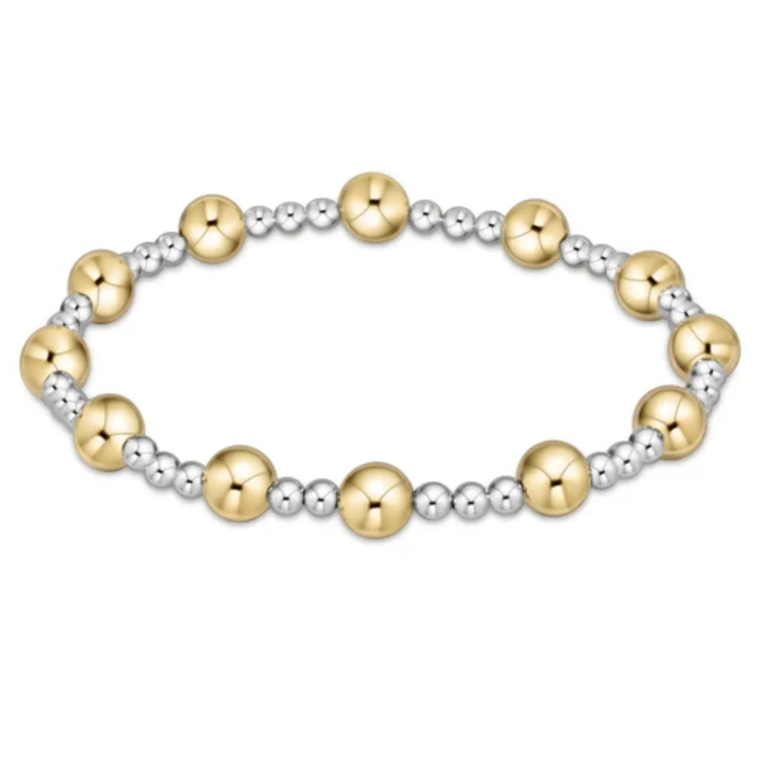Mixed Metal - Extends - Classic Sincerity Pattern 5mm Bead Bracelet Womens Bracelet ENewton 6mm 