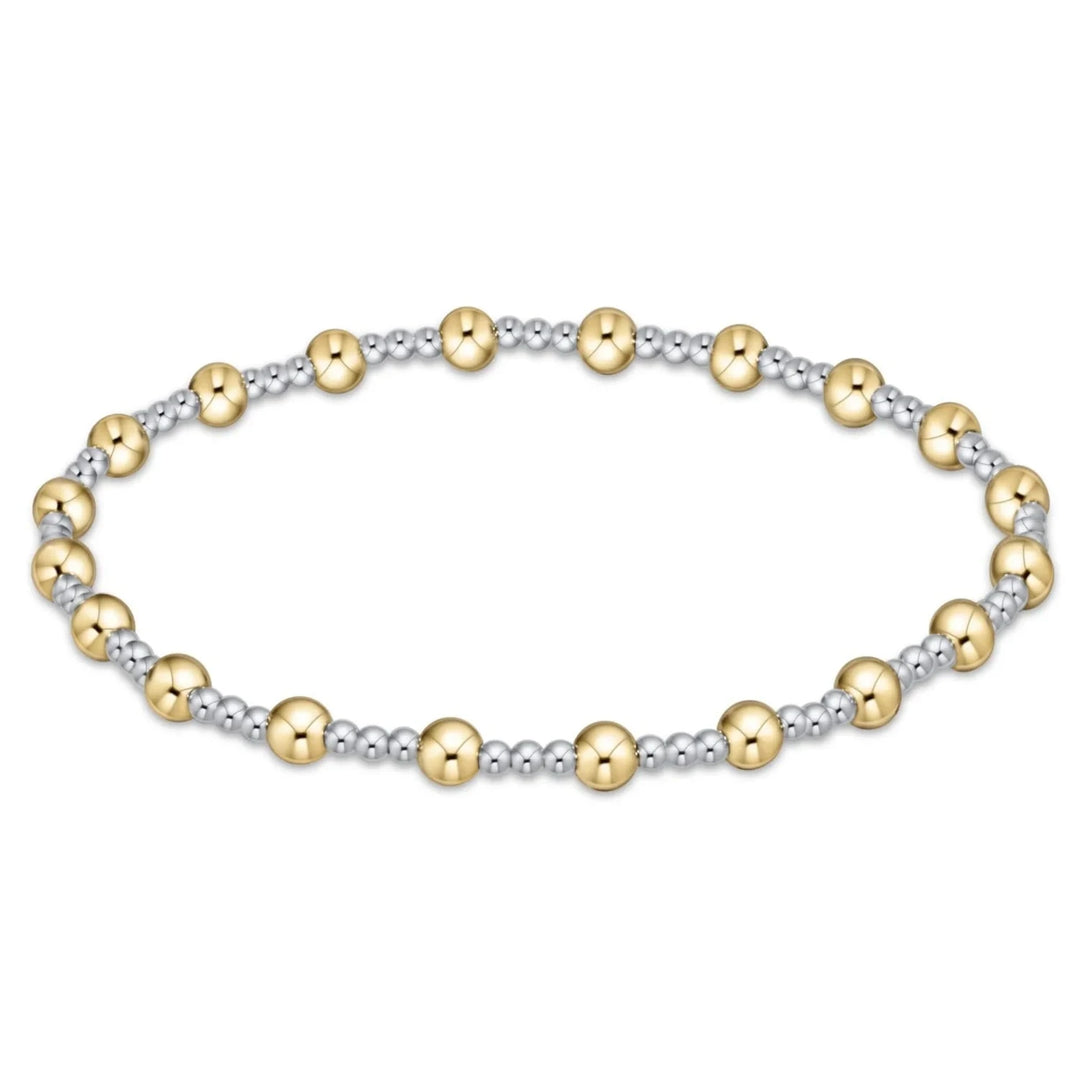 Mixed Metal - Extends - Classic Sincerity Pattern Bead Bracelet Womens Bracelet ENewton 4mm 