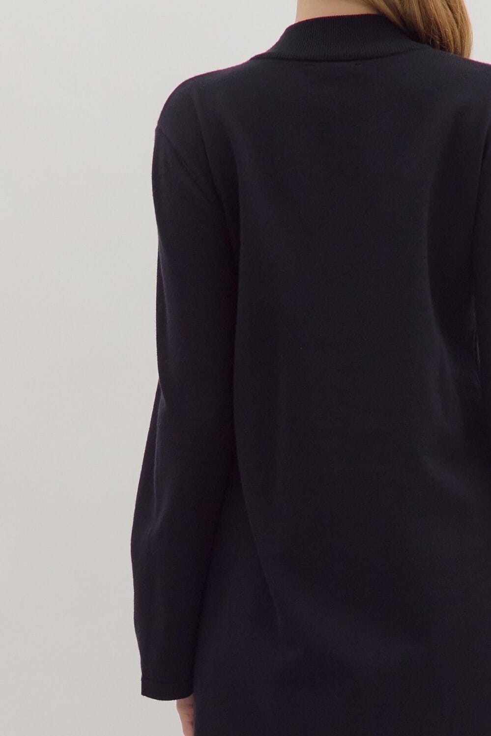Mock Neck Long Sleeve Dress - Black Womens Dress Entro 