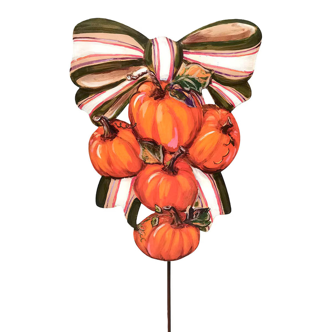 Modern Plaid Pumpkin Swag Halloween Decor Round Top Collection 