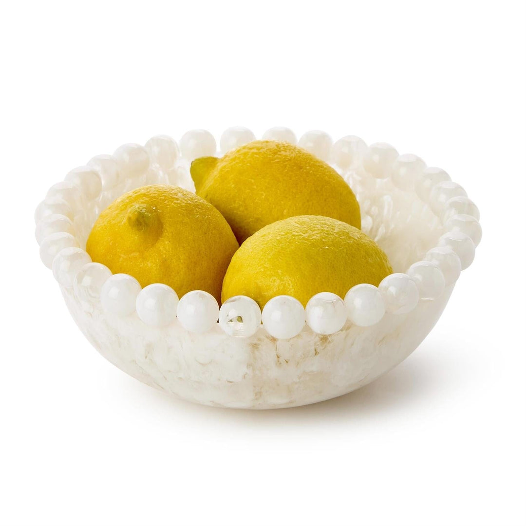 Modern Pop White Beaded Rim Bowl Bowl Two's Company 