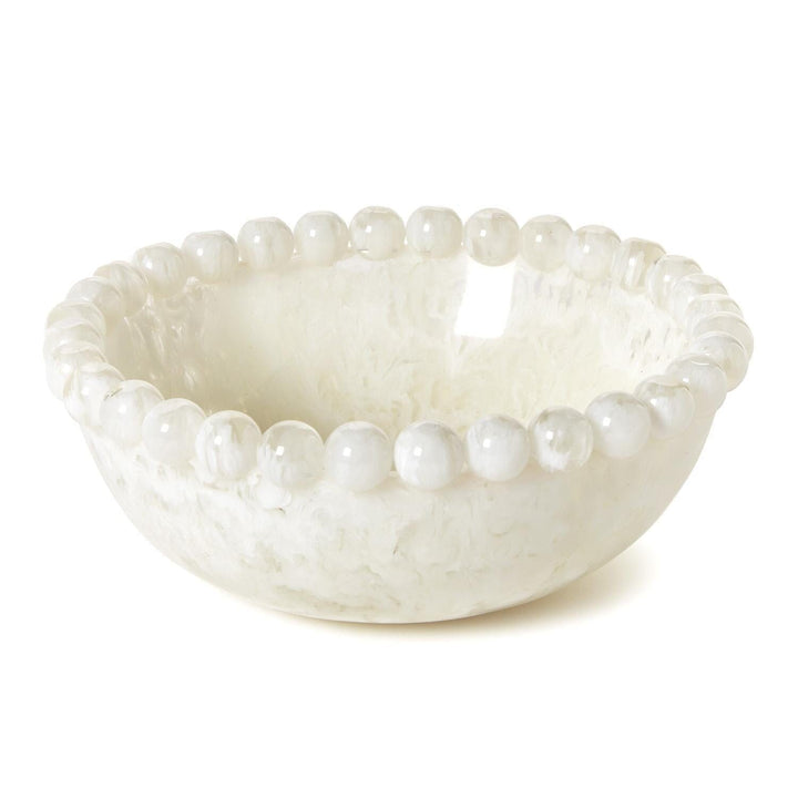 Modern Pop White Beaded Rim Bowl Bowl Two's Company 