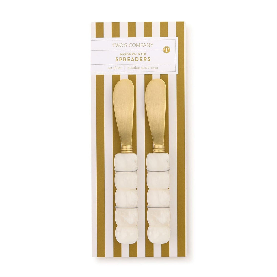 Modern Pop White Beaded Spreaders Spreaders Two's Company 