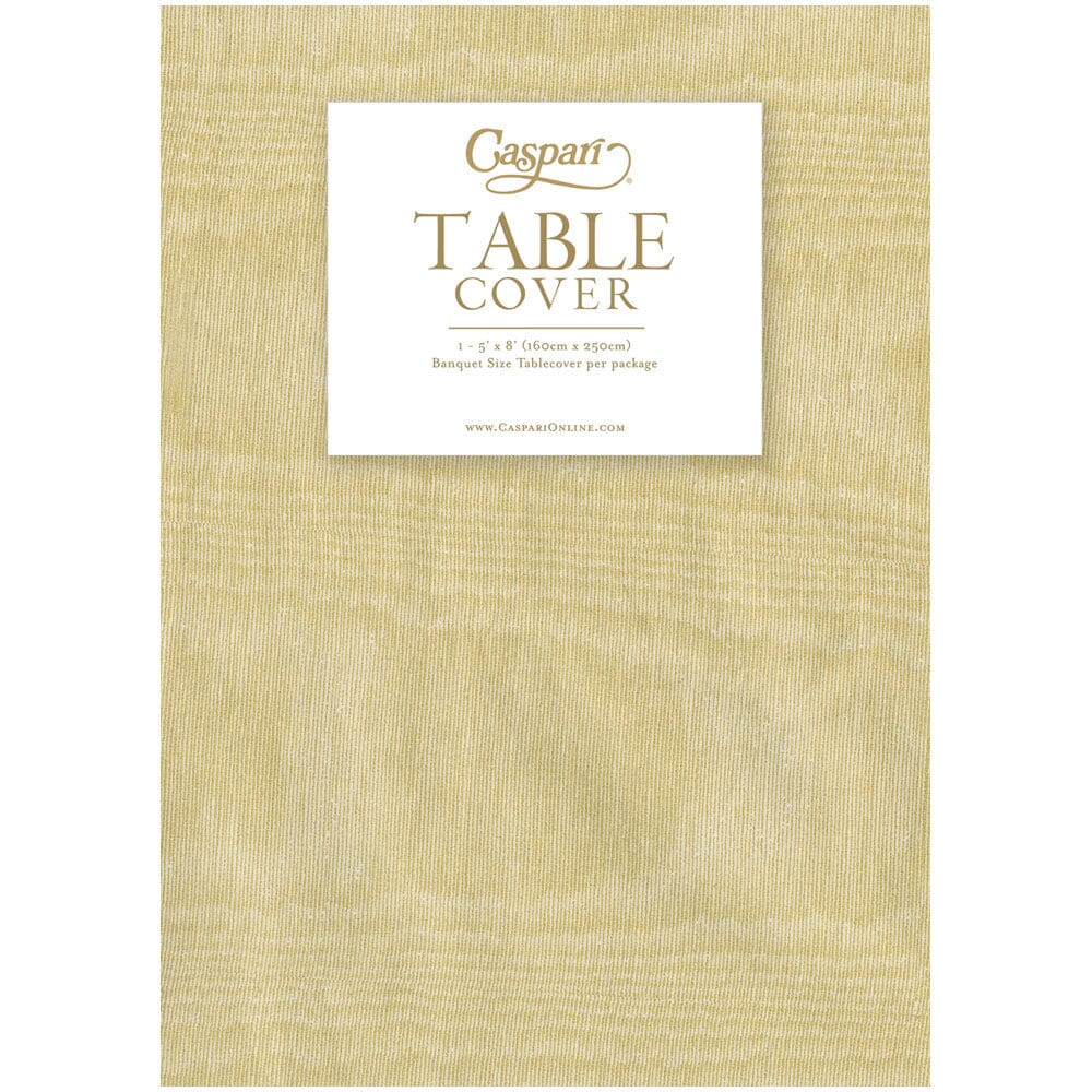 Moire Light Gold Paper Linen Print Airlaid Tablecover Tablecloth Caspari 