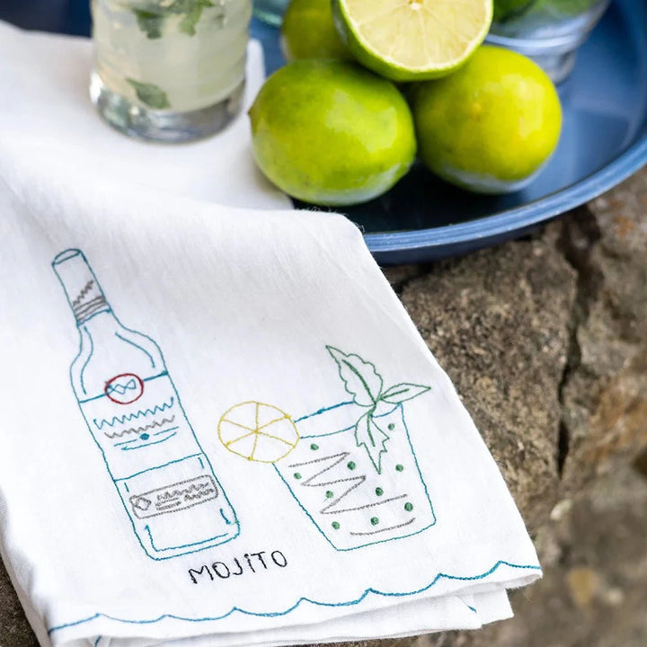 Mojito Tea Towels - Set of 2 Tea Towels Pomegranate 