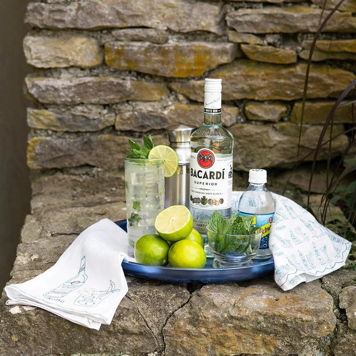 Mojito Tea Towels - Set of 2 Tea Towels Pomegranate 