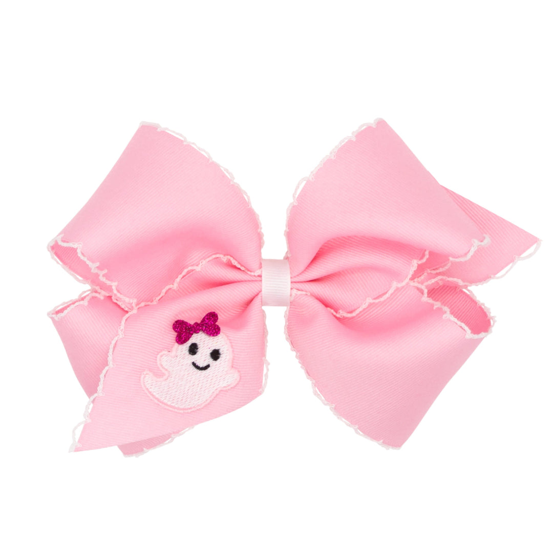 Moonstitch Harvest Bow - Ghost with Bow Hair Bow WeeOnes King 