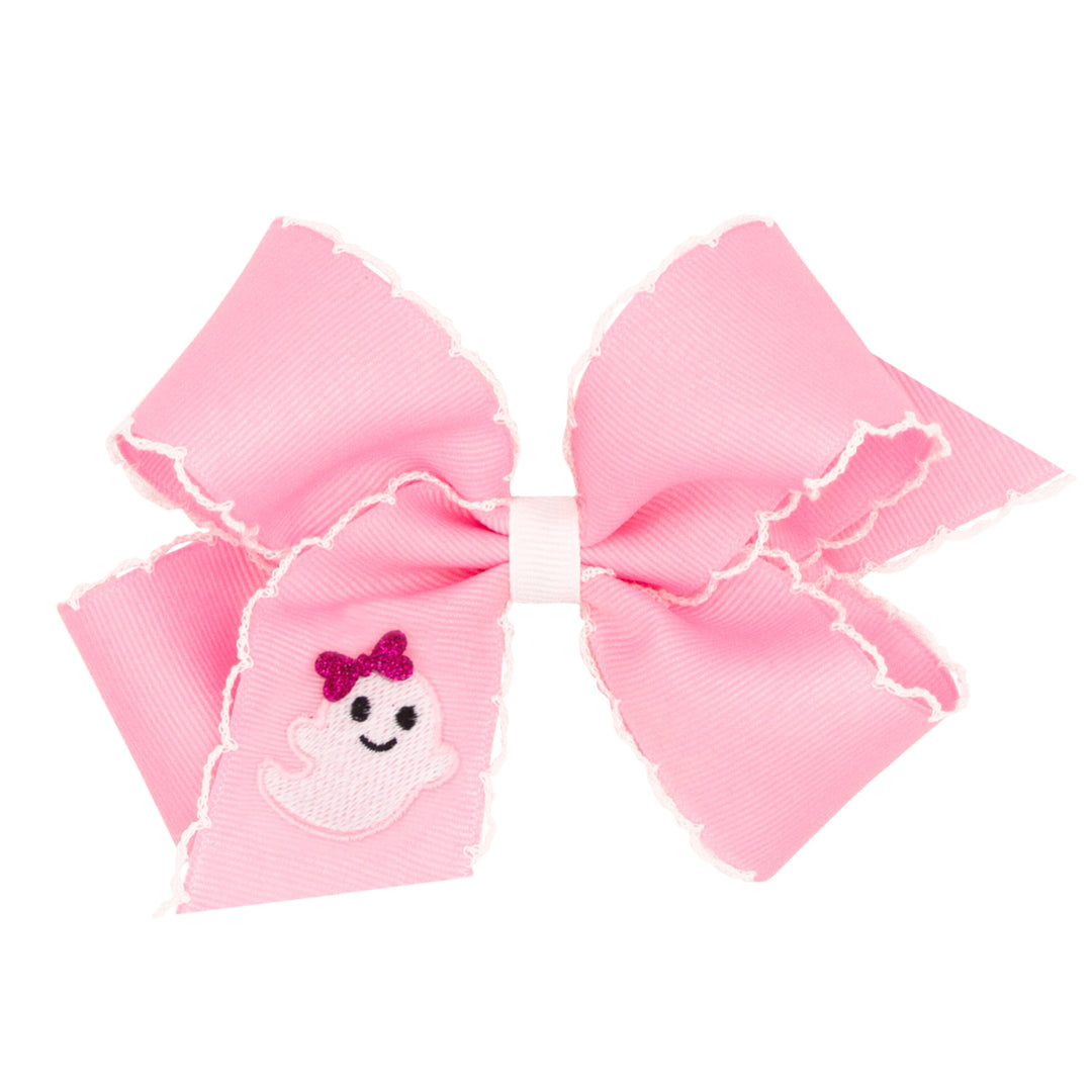 Moonstitch Harvest Bow - Ghost with Bow Hair Bow WeeOnes Medium 