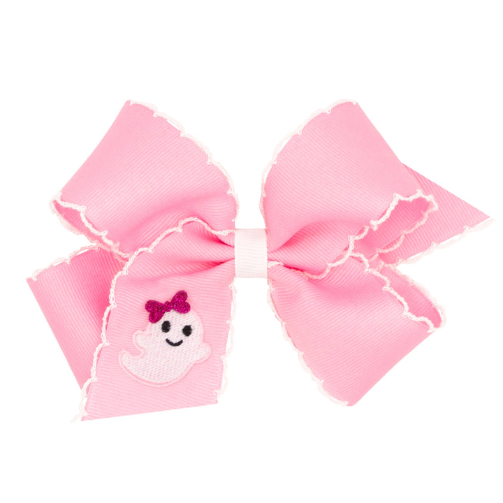 Moonstitch Harvest Bow - Ghost with Bow Hair Bow WeeOnes Medium 