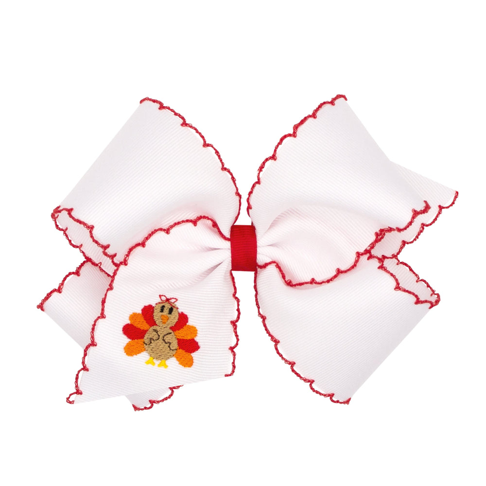Moonstitch Harvest Bow - Girl Turkey Hair Bow WeeOnes King 