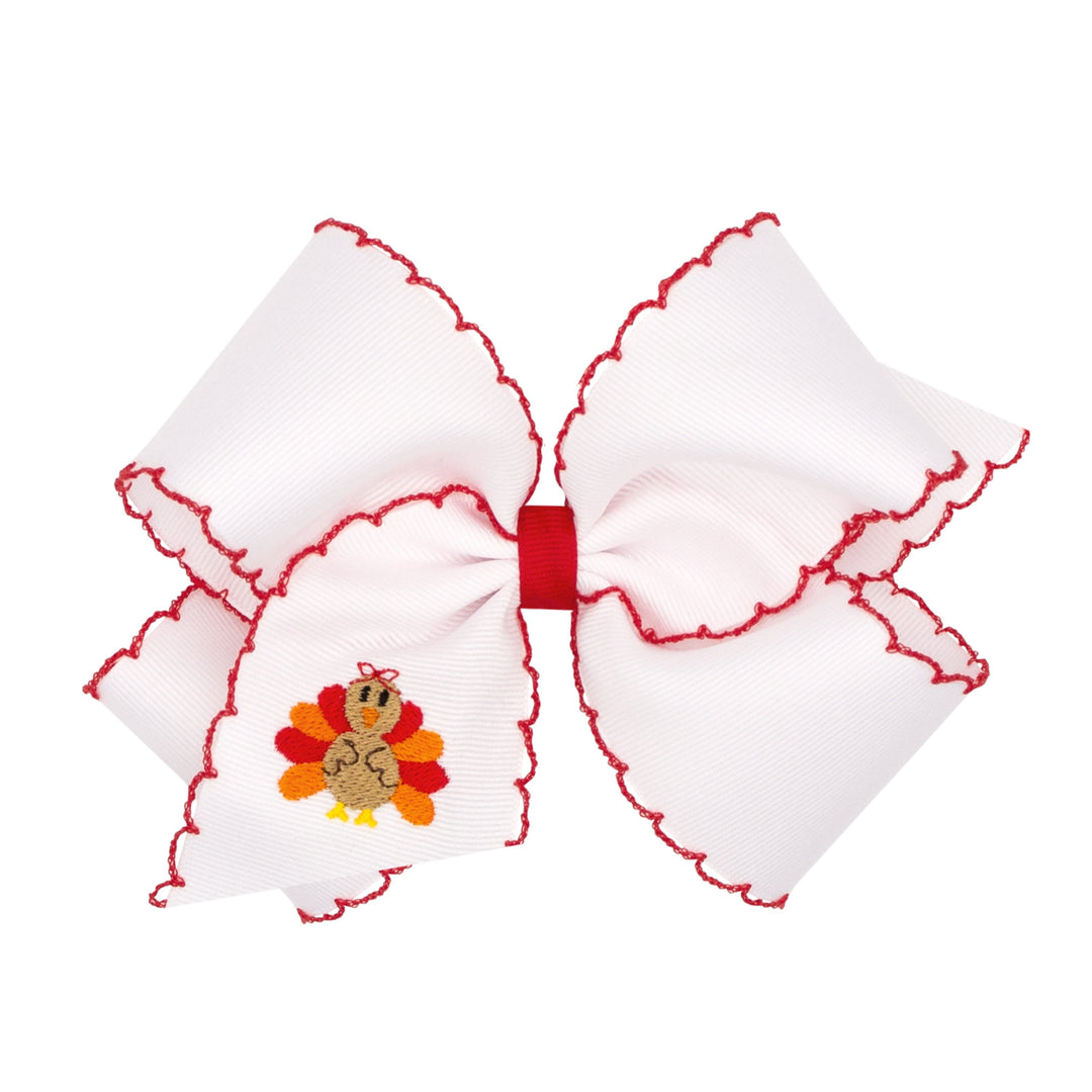 Moonstitch Harvest Bow - Girl Turkey Hair Bow WeeOnes King 