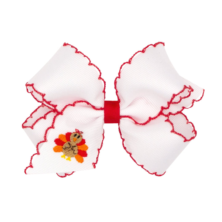 Moonstitch Harvest Bow - Girl Turkey Hair Bow WeeOnes Medium 