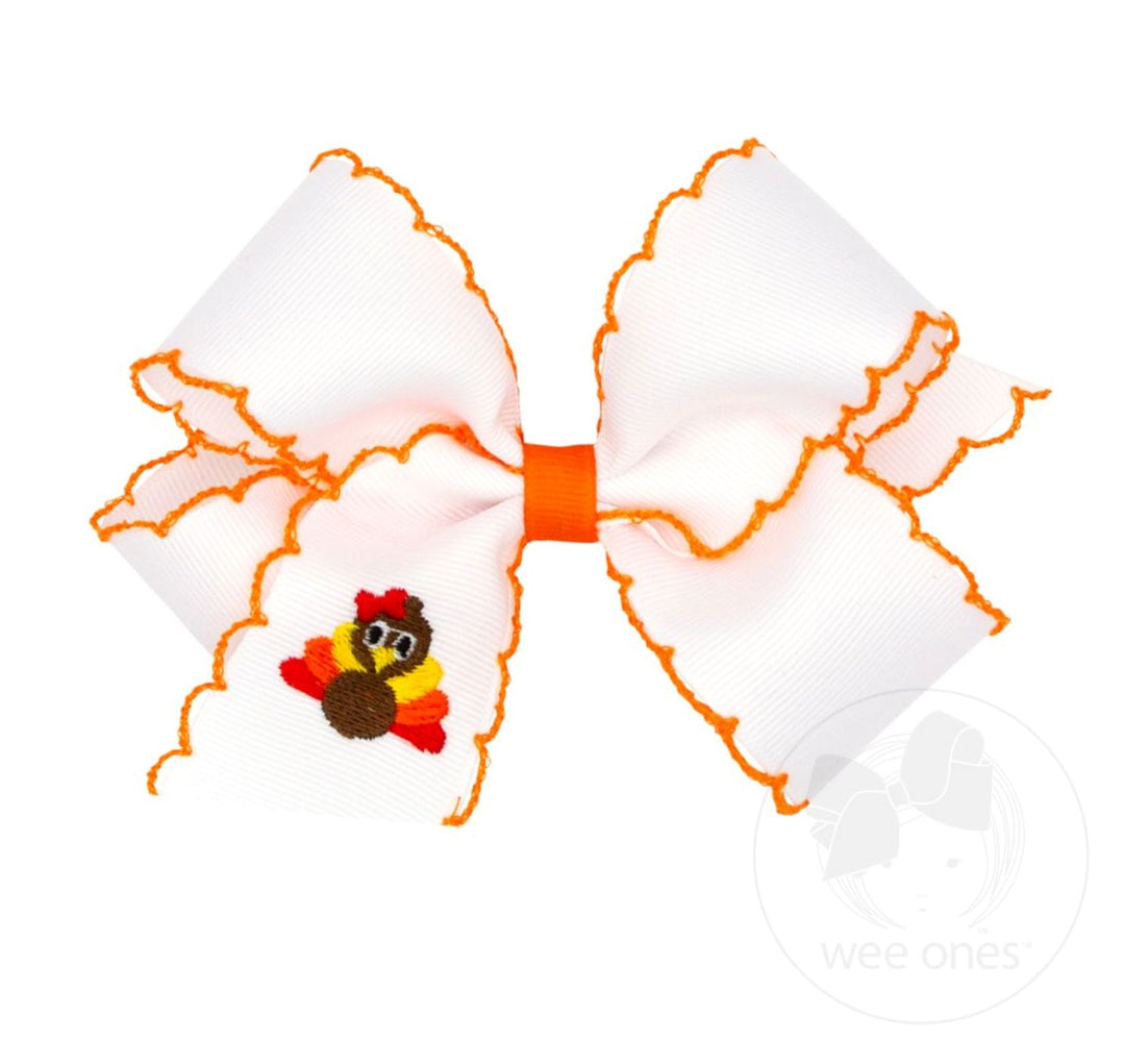 Moonstitch Harvest Bow - Medium - Turkey Hair Bow WeeOnes 